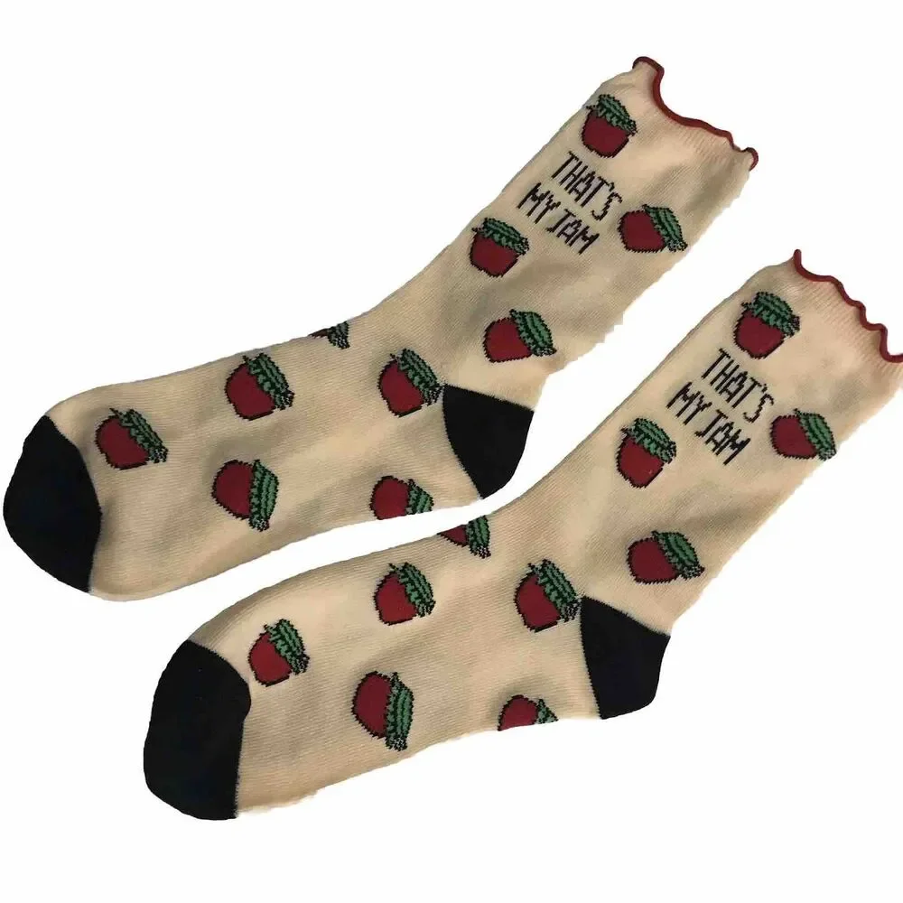 Strawberry Jam Socks Unisex  One Size Multicolor